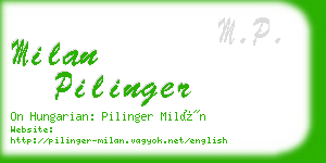 milan pilinger business card